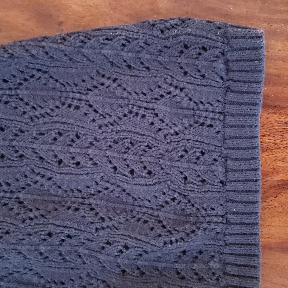 Vintage Gray Crochet Swing Cardigan Cropped Bell Quarter Sleeve Sweater • Small - Picture 10 of 16